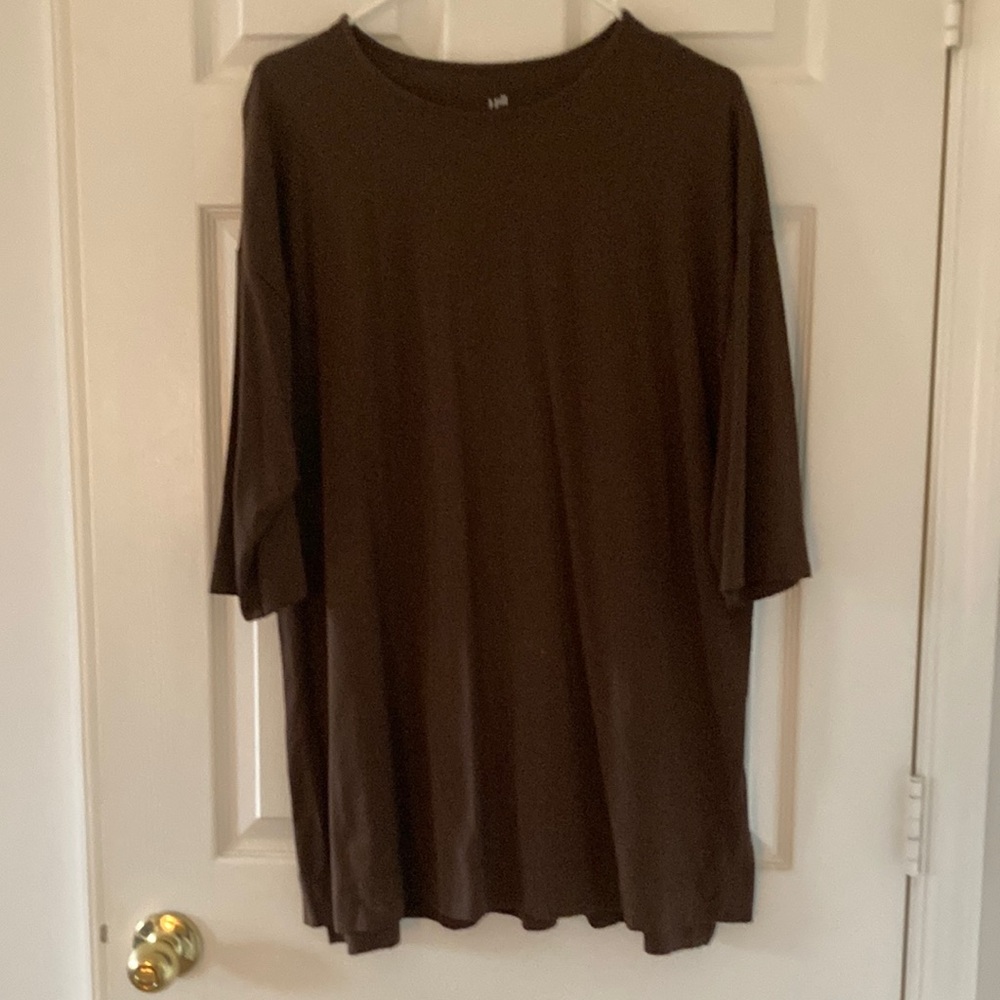 Chocolate brown JJill Ballet-Sleeve Tunic, size large